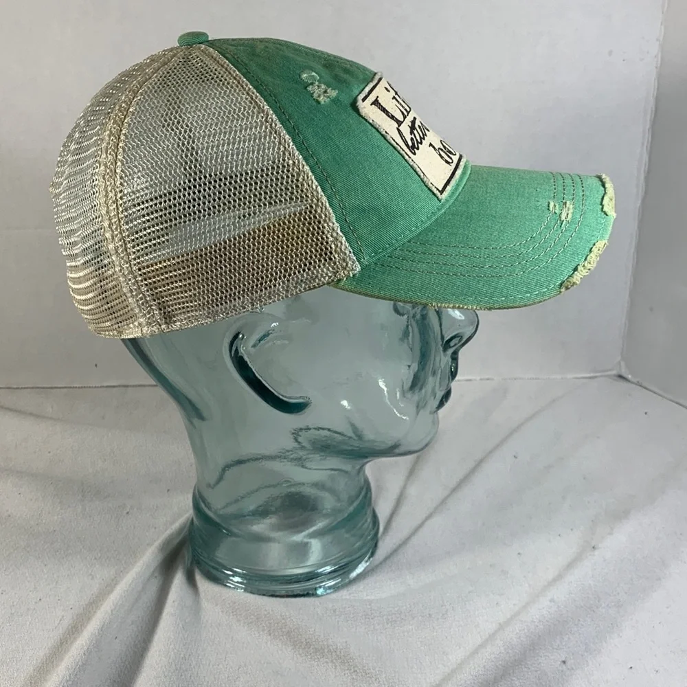 Men's Headmost Auqa Trucker Hat with 'Life is Better on A Boat' Patch